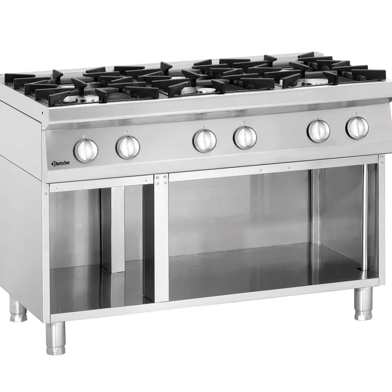 Gasfornuis met open onderkast - 6 pits Speciale Aanbieding