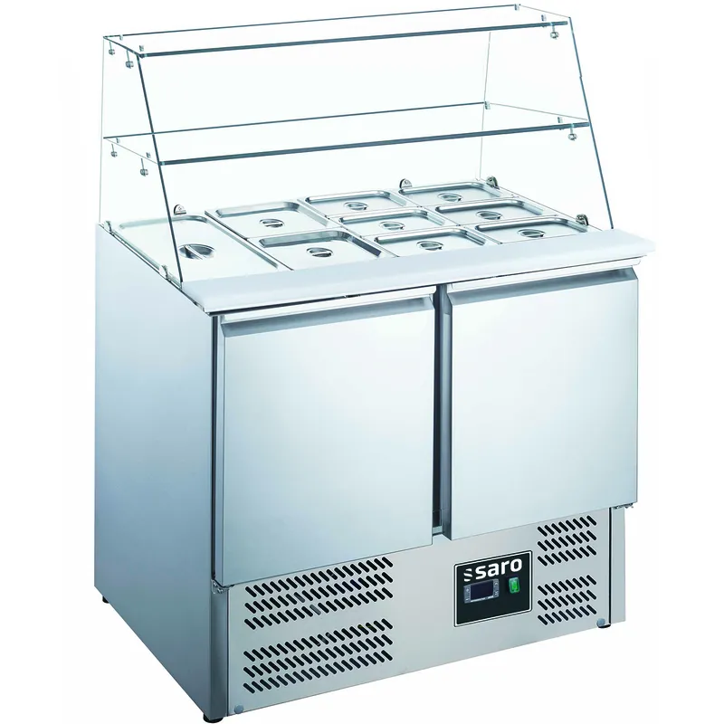 SARO Saladette met glas opbouw model ES 900 G Tijdelijk Beschikbaar
