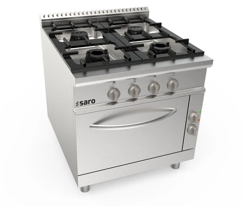 Hete Deal SARO Gasfornuis + elektrische oven 4 pits, LQ / CUG4NE