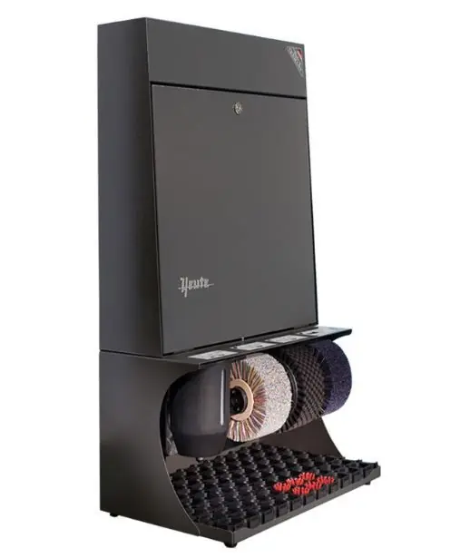 Speciale Aanbieding Schoenpoetsmachine Ronda 30 - 3 Borstels - Staal - leder - 460(l)x300(d)x790(h)mm