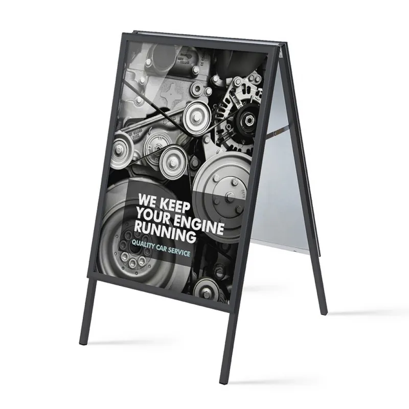 Op = Op Stoepbord Aluminium Zwart Rechte Hoeken 70 x 100 cm