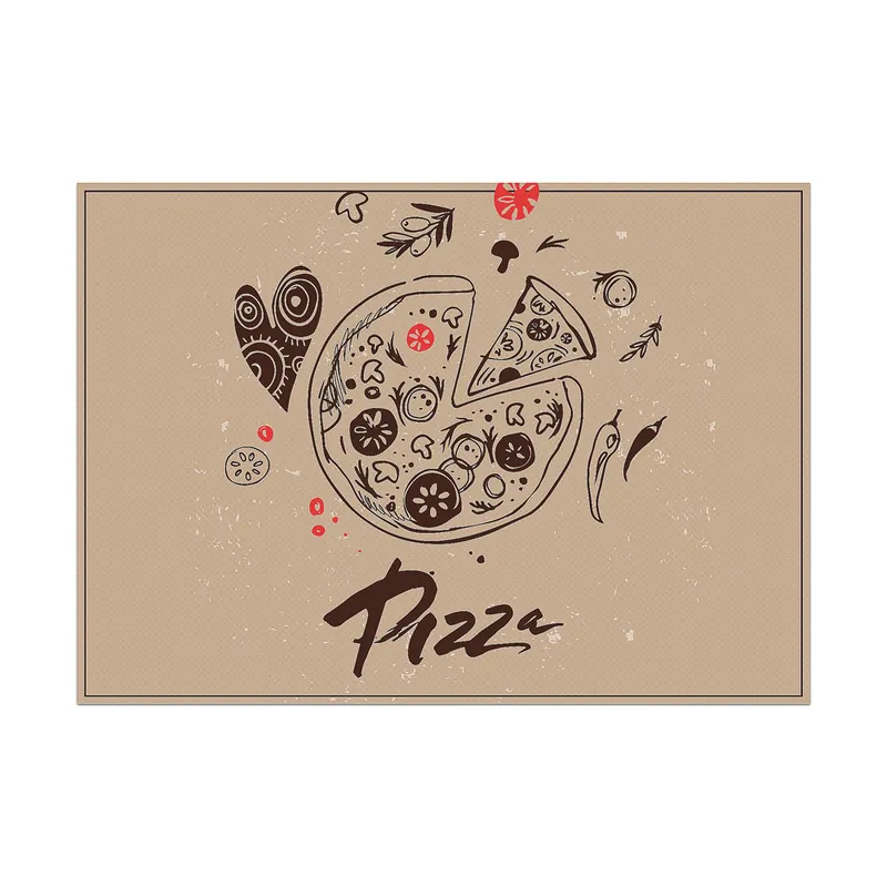 Placemat Set van 6 Stuks Pizza Abstract Laatste Kans