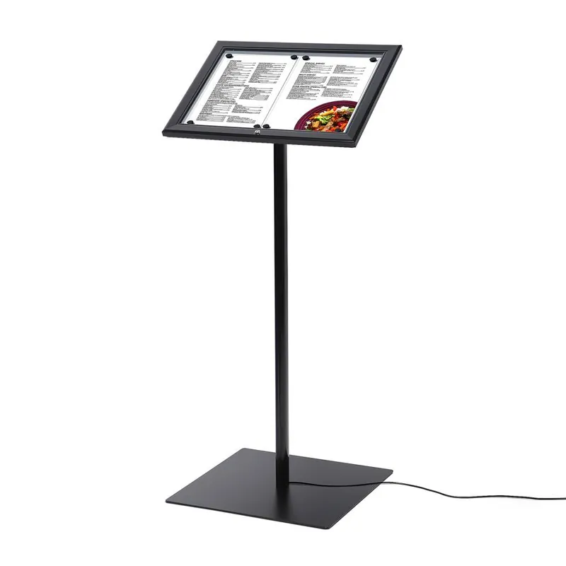 Menukast Met Slot 2 x A4 Zwart LED verlicht Tijdelijk Beschikbaar