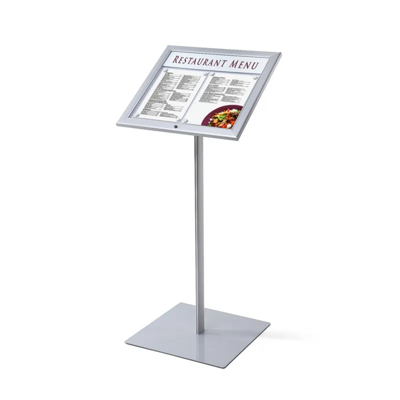 Menukast Met Slot 2 x A4 Aluminium LED verlicht Hoge Kwaliteit