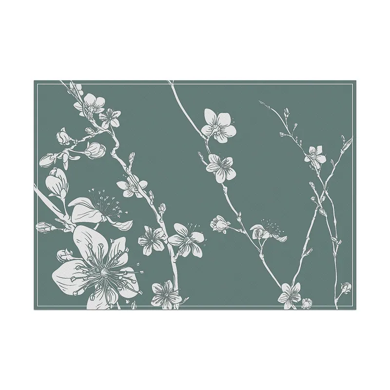 Lage Kosten Placemat Set van 6 Stuks Abstracte Japanse Kersenbloesem Groen