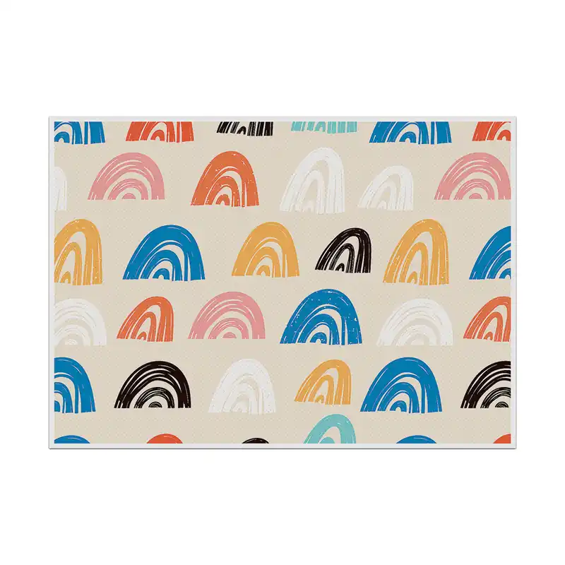 Placemat Set van 6 Stuks Kleurrijke Vormen 3 Hoge Kwaliteit