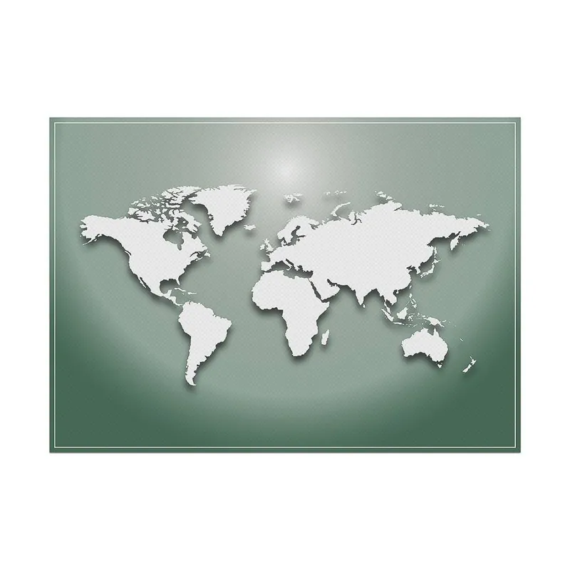 Placemat Set van 6 Stuks Wereldkaart Groen Korting