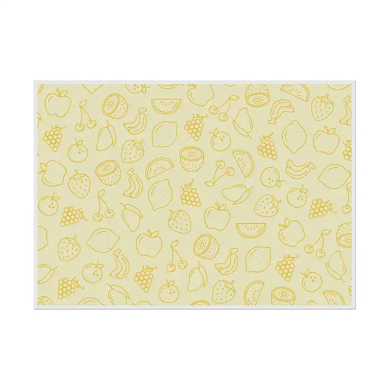Laatste Kans Placemat Set van 6 Stuks Fruit Abstract Geel