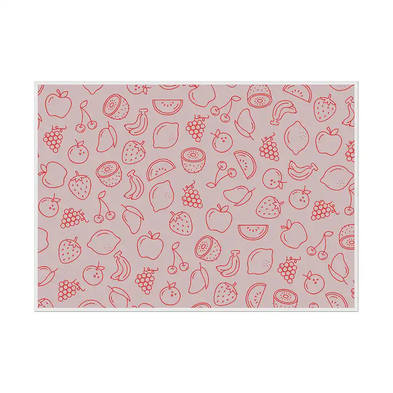Direct Beschikbaar Placemat Set van 6 Stuks Fruit Abstract Rood