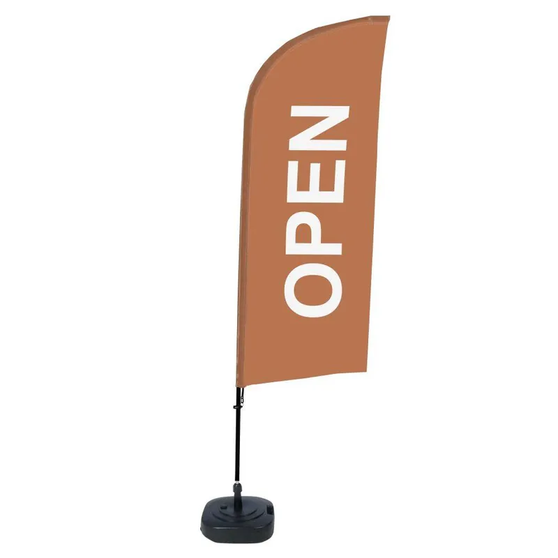 Beachflag Complete Set Open Bruin Tijdelijk Beschikbaar