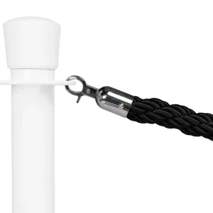 Aanbieding Afzetkoord Gedraaid Zwart - Lengte 150cm Chroom
