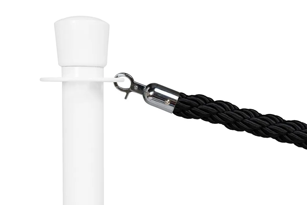 Aanbieding Afzetkoord Gedraaid Zwart - Lengte 150cm Chroom