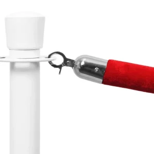 Afzetkoord Luxe Velours Rood - Lengte 150cm Chroom Aanbieding