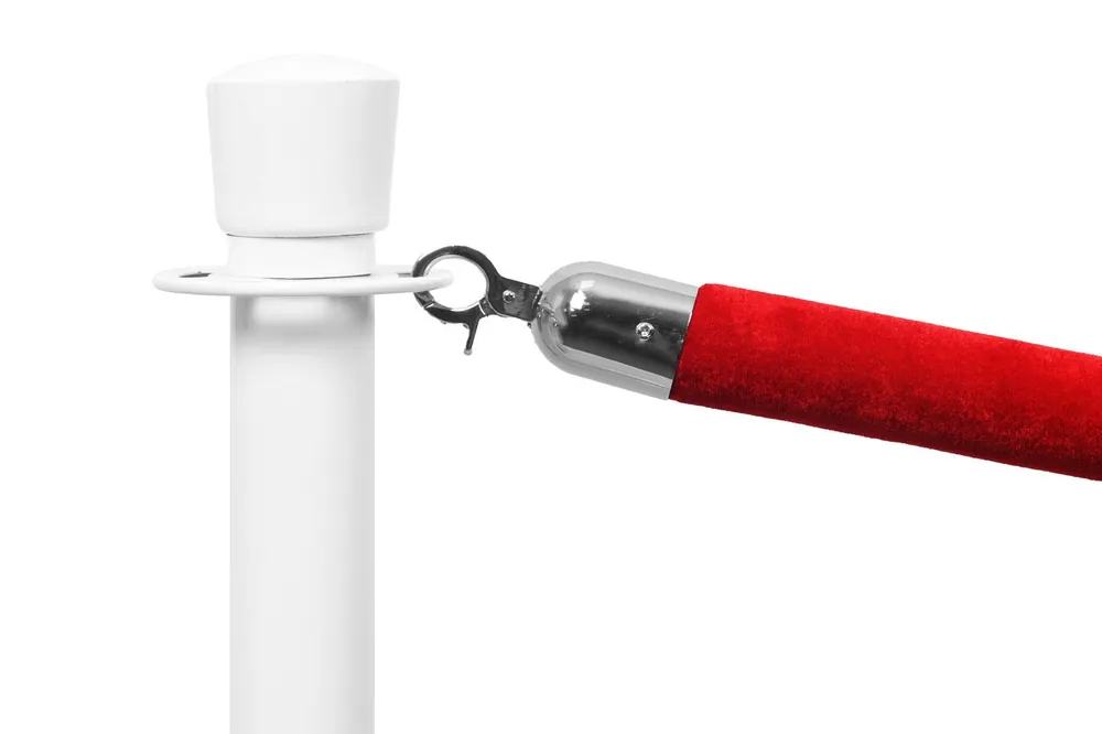 Afzetkoord Luxe Velours Rood - Lengte 150cm Chroom Aanbieding