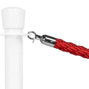 Flitsaanbieding Afzetkoord Gedraaid Rood - Lengte 150cm Chroom