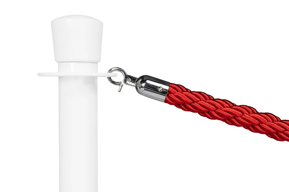 Flitsaanbieding Afzetkoord Gedraaid Rood - Lengte 150cm Chroom
