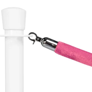 Afzetkoord Standaard Velours Roze - Lengte 150cm Chroom Laatste Versie