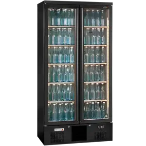 Snelle Levering Flessenkoelkast 2 Glasdeuren Antraciet - Gamko MG3/500G - 900x530x(H)1800/1825mm