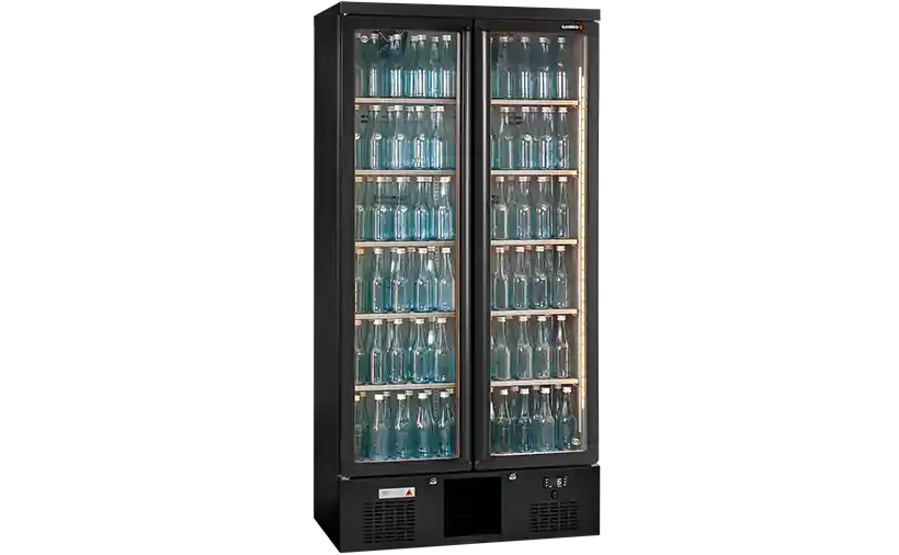 Snelle Levering Flessenkoelkast 2 Glasdeuren Antraciet - Gamko MG3/500G - 900x530x(H)1800/1825mm