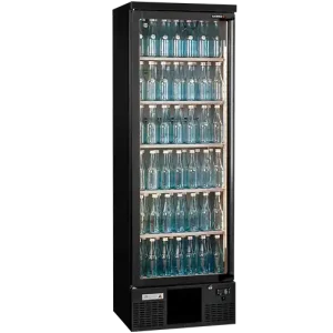 Koop Online Flessenkoelkast met Glasdeur Linksdraaiend Antraciet - Gamko MG3/300LG - 600x530x(H)1800/1825mm