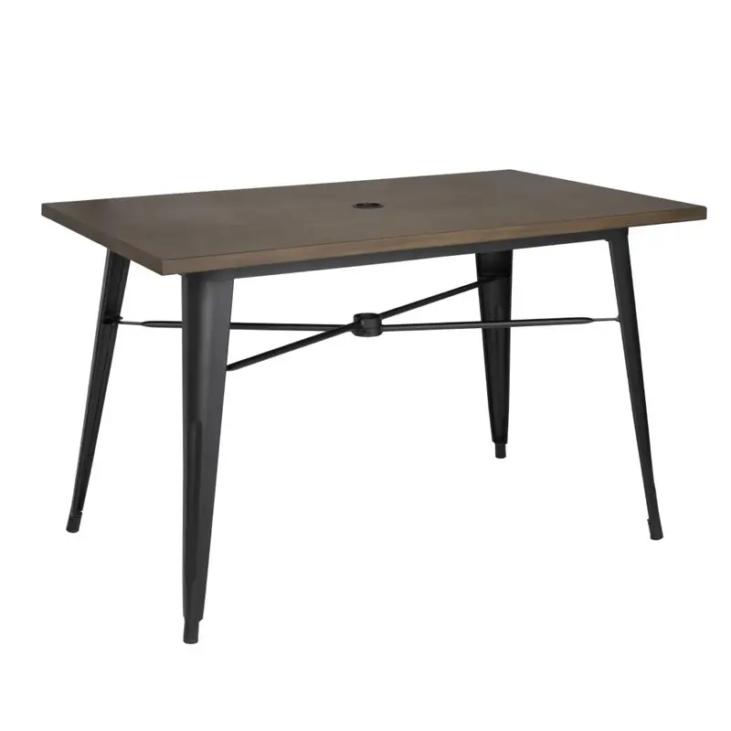 Bolero Outdoor Tafel 120x76x75cm - Aluminium Blad Met Donker Houtdessin Nu Kopen