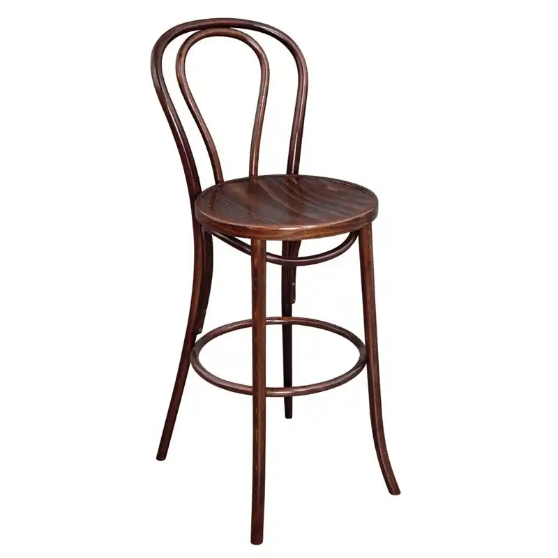 Koop Vandaag Barkruk Bentwood Beukenhout - Walnoot Finish