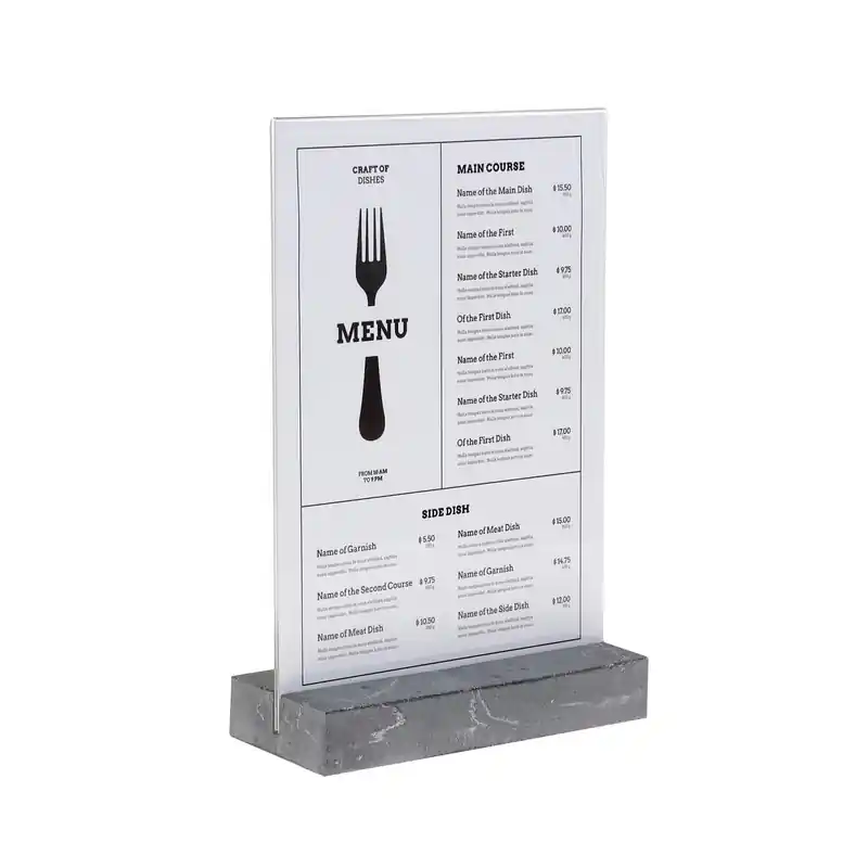Weekendaanbieding Menustandaard A4 - Polystone antraciet