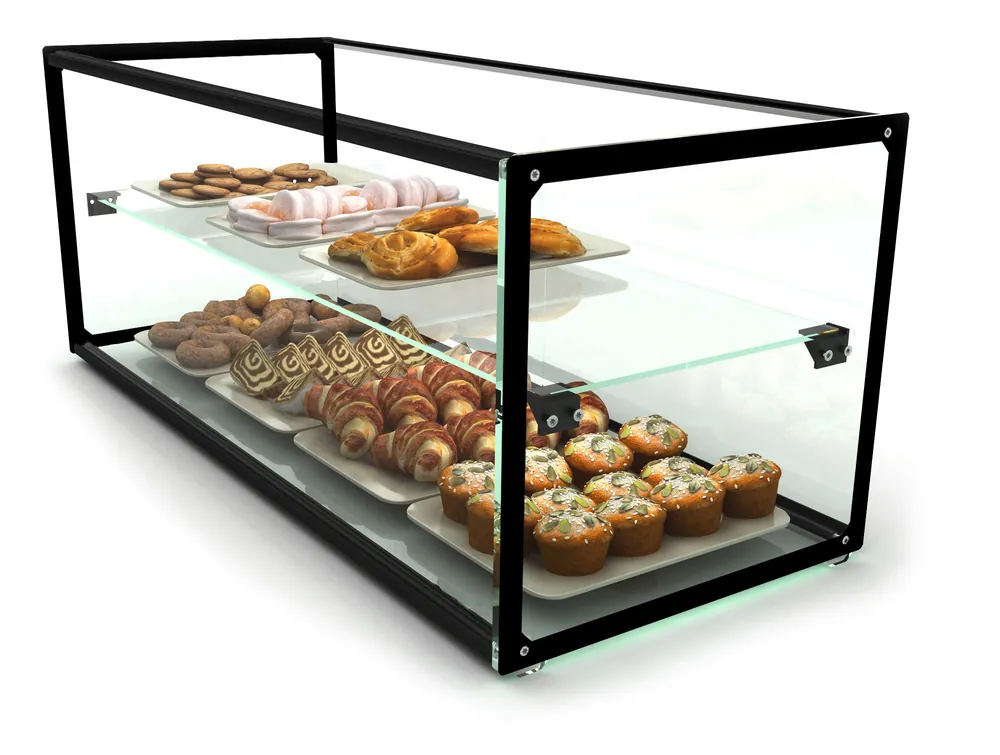Aanbieding Neutrale vitrine - Gehard glas - 555x390x(h)375mm
