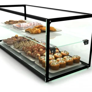 Neutrale vitrine - Gehard glas - 920x330x(h)315mm Meest Verkocht