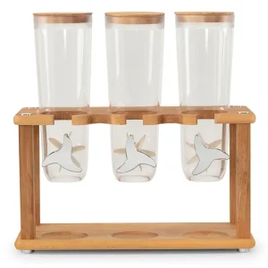 Beste Prijs Muesli dispenser - Houten frame - 3 x 1,5L