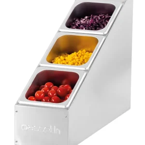 Actieprijs RVS GN-Bakhouder voor 3x 1/6GN - 170x570x(H)370mm