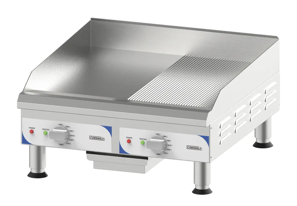 Op = Op Bakplaat Premium Groot - Glad+Geribbeld - 615x710x(H)333mm