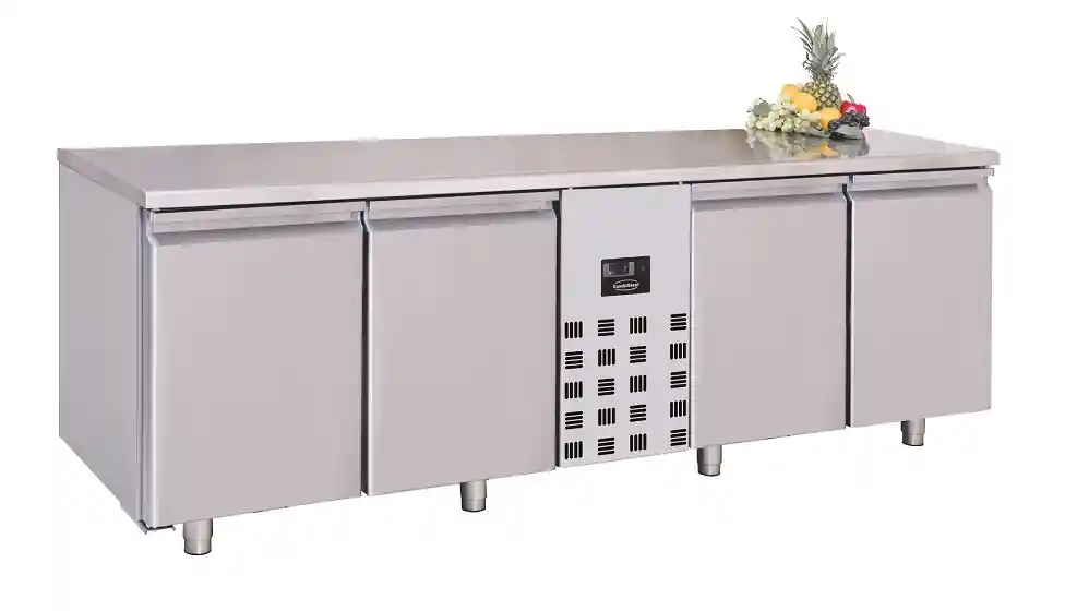 700 Koelwerkbank - 4 deuren - 2270x700x(h)850mm Flitsaanbieding