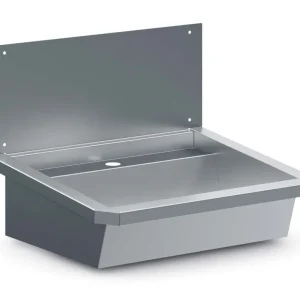 Beperkte Voorraad RVS wasbak met spatscherm - 600x468x(h)438mm