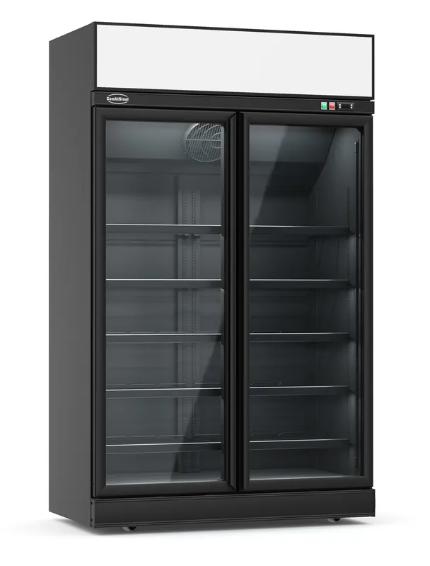 Beperkte Voorraad Koelkast 2 glasdeuren - Zwart - 1000 liter