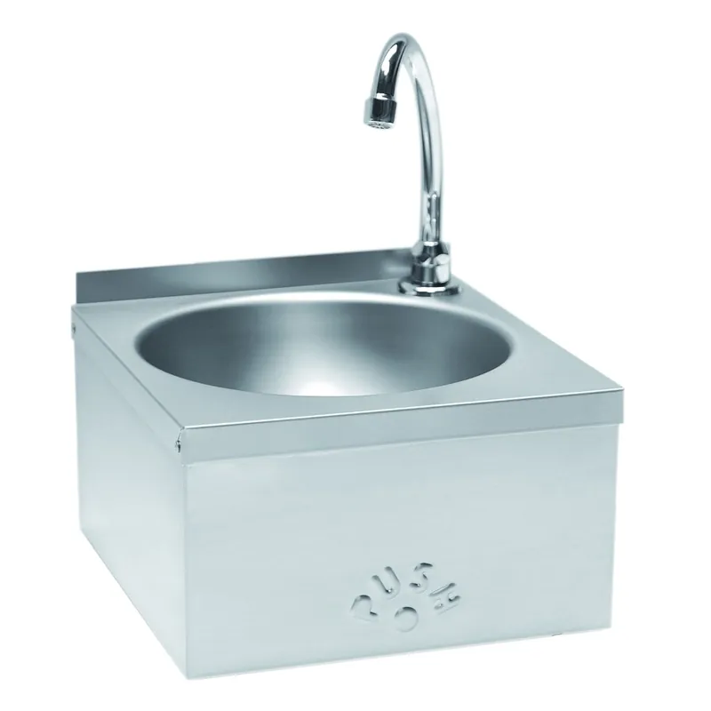 Koopje RVS wasbak met kraan - Kniebediening - 300x315x(h)197mm