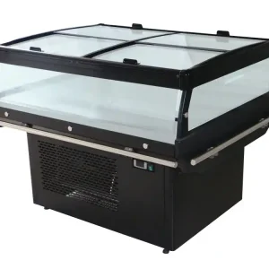 Koeleiland zwart - Met glasdeksel - 190 liter Voordeelprijs