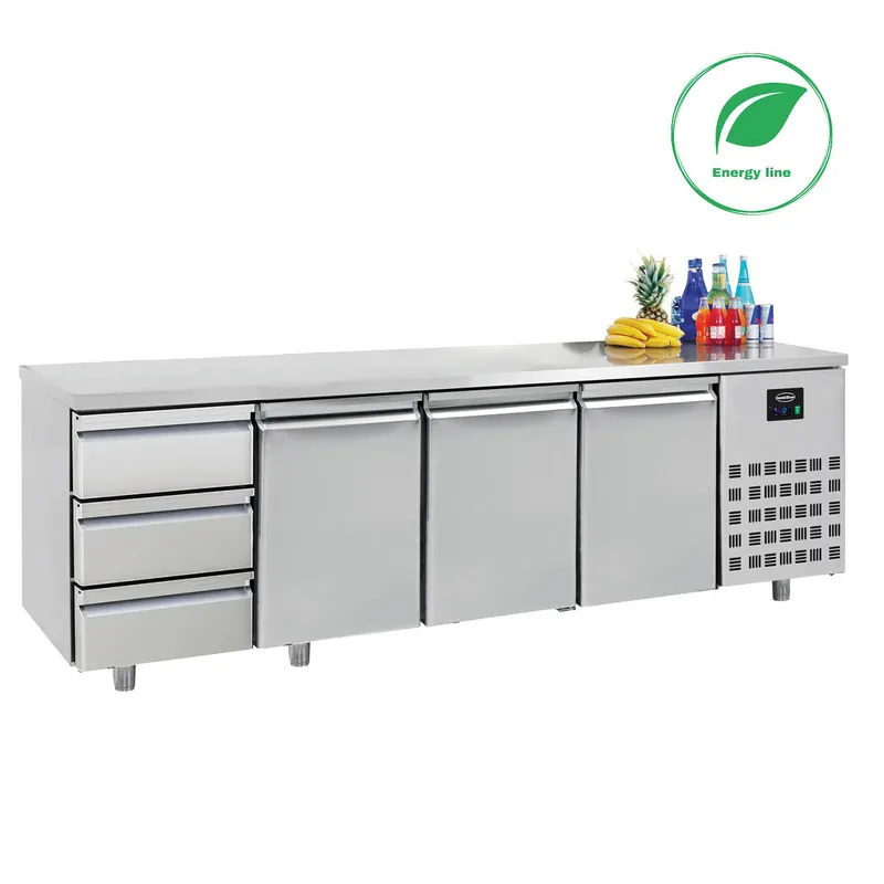 Uitverkoop 700 Koelwerkbank - 3 deuren+ 3 lades - 2330x700x(h)850mm