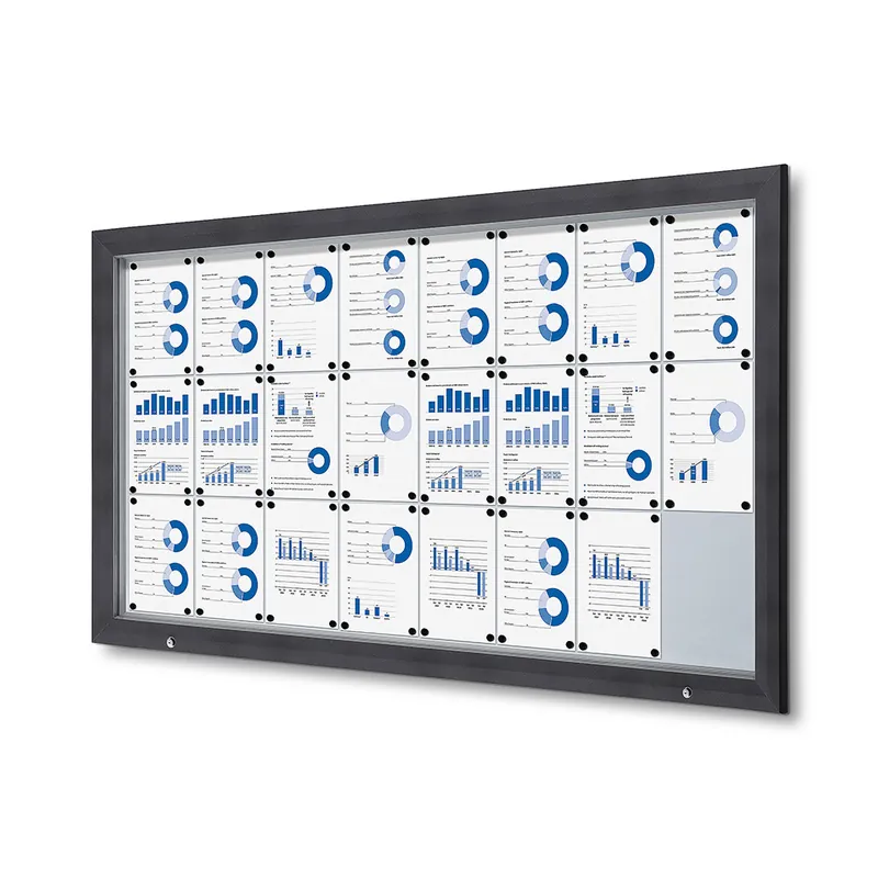 Vergrendelbaar notitiebord outdoor - Met gasveer 24x A4 - Antraciet Fabrieksprijs