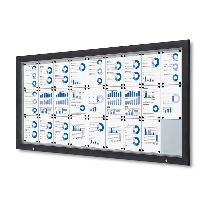 Seizoensaanbieding Vergrendelbaar notitiebord outdoor - Met gasveer 27x A4 - Antraciet