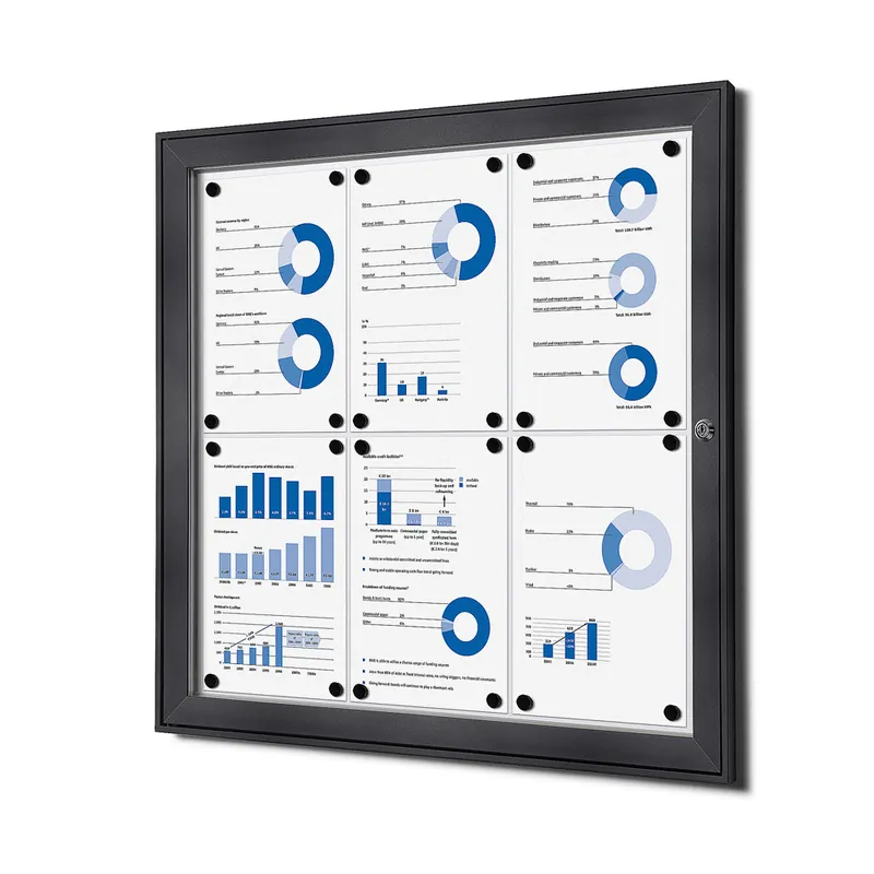 Vergrendelbaar notitiebord indoor - Antraciet 6x A4 Laatste Versie
