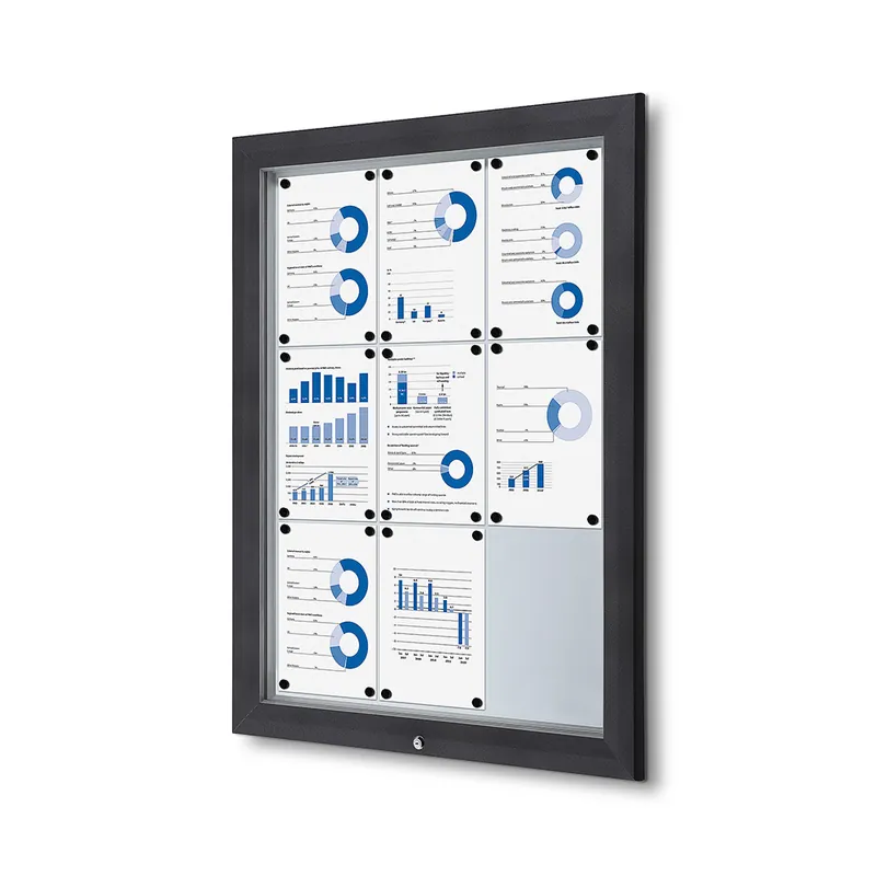 Weekendaanbieding Vergrendelbaar notitiebord outdoor - Antraciet 9x A4
