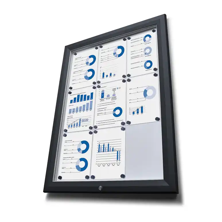 Shop Nu Vergrendelbaar notitiebord outdoor - Met gasveer 15x A4 - Zwart