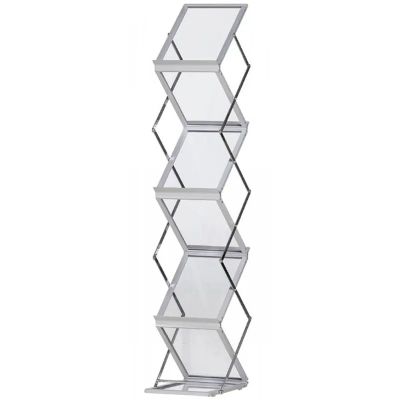 Uitverkoop Brochurehouder Zigzag acryl - Met transportkoffer