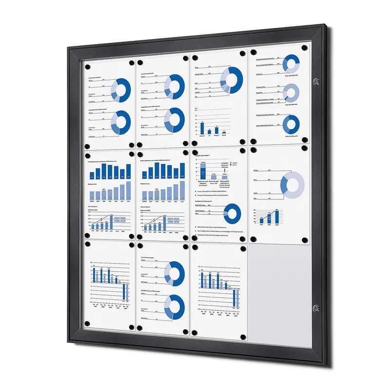 Gratis Retour Vergrendelbaar notitiebord indoor - Antraciet 12x A4