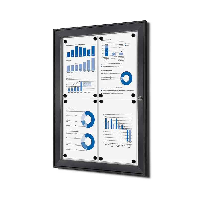 Vergrendelbaar notitiebord indoor - Antraciet 4x A4 Beperkt Aanbod
