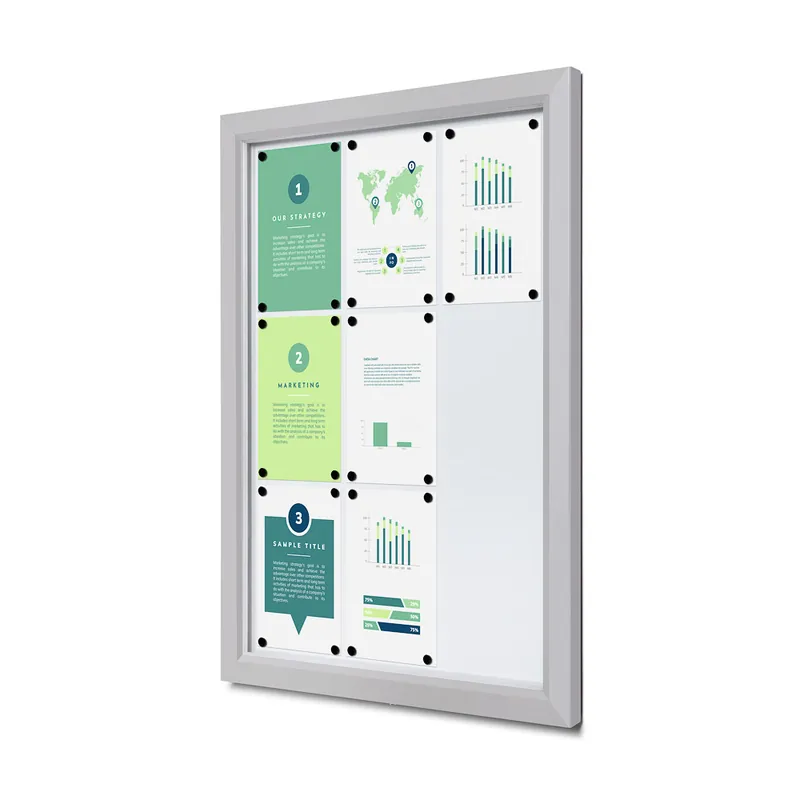 Meest Verkocht Outdoor notitiebord Slim 9x A4 - Zilver