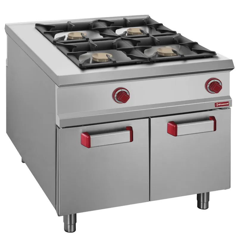 Pass-Through gasfornuis 4 branders - 900x1100x(h)850mm Koop Online