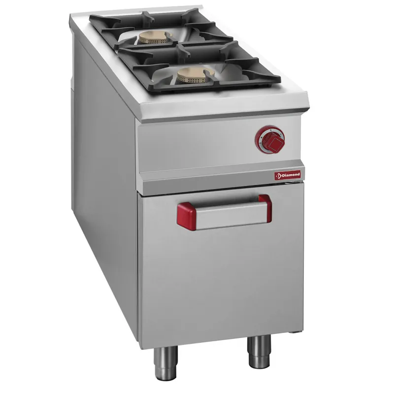 Pass-Through gasfornuis 2 branders - 450x1100x(h)850mm Hete Deal
