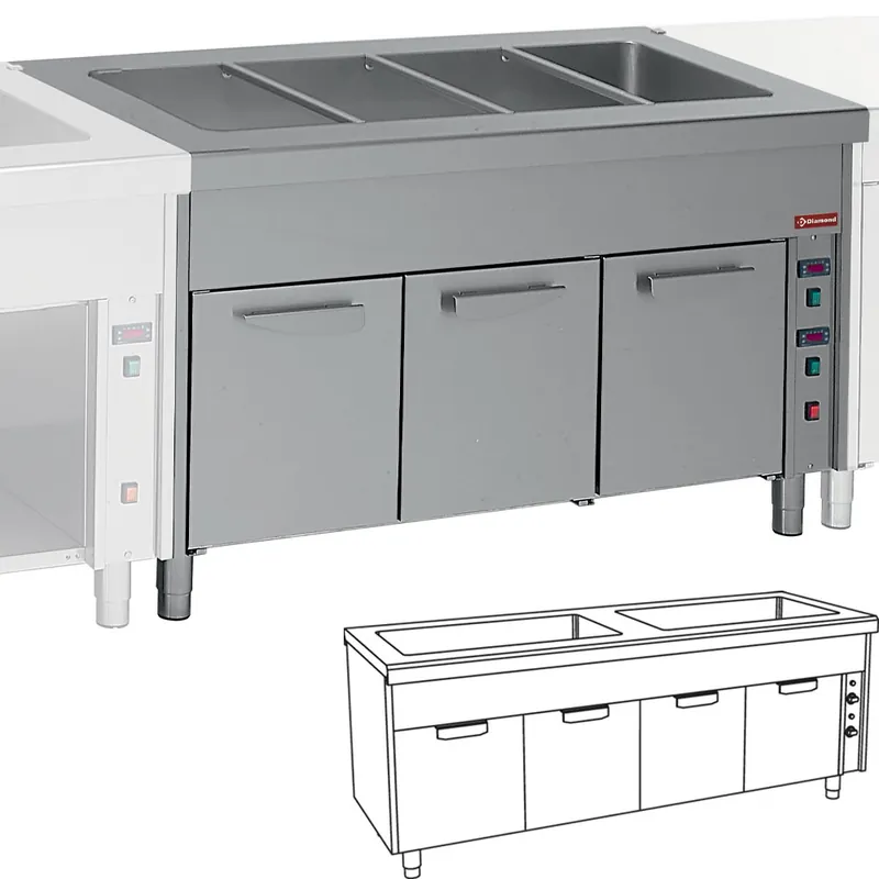 Rechtstreeks Van De Fabrikant Bain Marie met warmhoudkast 2x 3 1/1GN